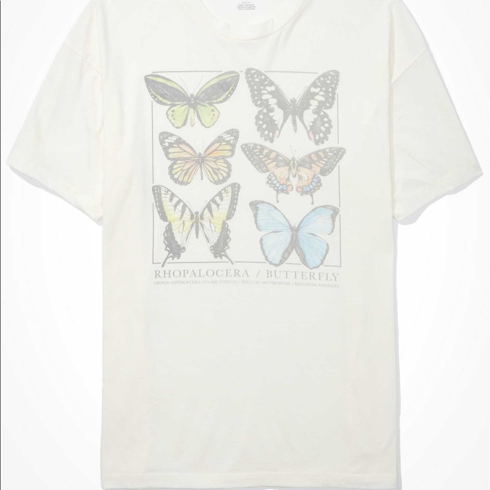 American Eagle butterfly oversized tee